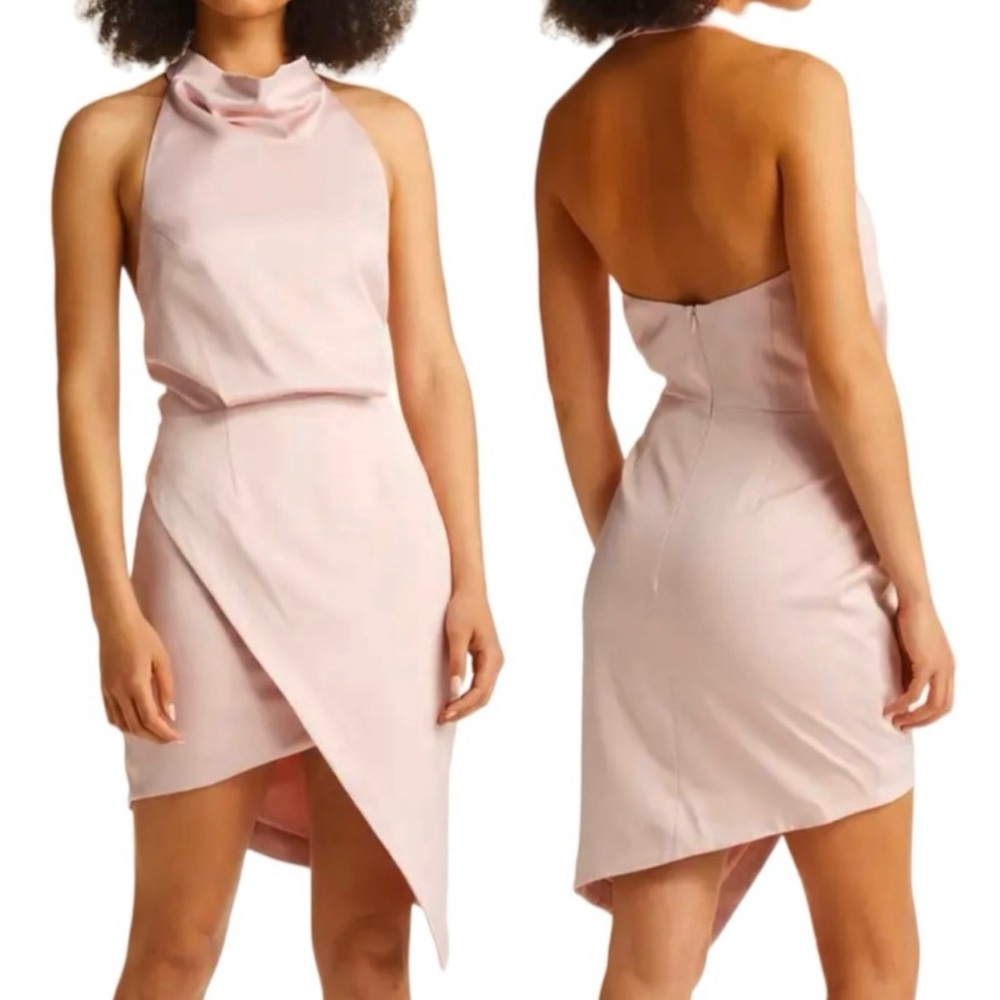 Elliatt Cocktail Asymmetric Satin Dress Light Pink Size XS NWT